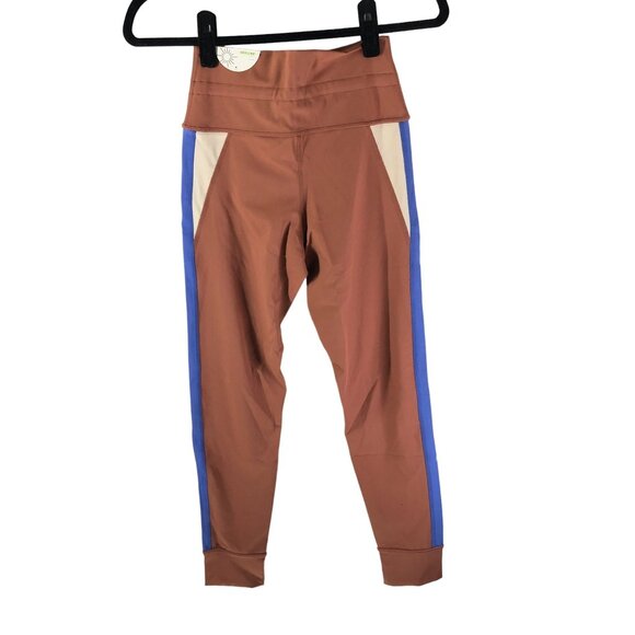 Offline By Aerie Goals 7/8 Legging Hi Rise Drawstring Colorblock Brown & Blue M - Picture 2 of 5